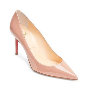 Christian Louboutin Decollete Nude Patent Leather Pump Heels Pointy Toe